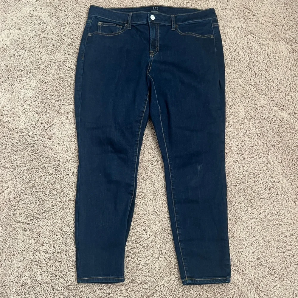 14p 14 petite 32 gap curvy true skinny dark wash jeans
